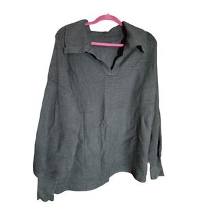 V‎ Neck Ribbed Sweater Dark Green Size 2X (6023)
